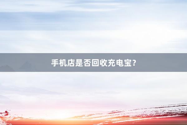 手机店是否回收充电宝？